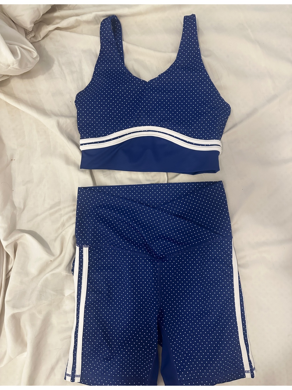 Wilo The Label Blue Polka Dot Workout Set - Picture 2 of 7